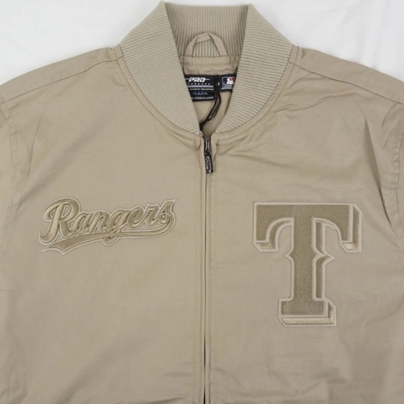 NWT [Pro Standard] Texas Rangers MLB Taupe Varsity Jacket Mens Size S/M/L/XL/2XL